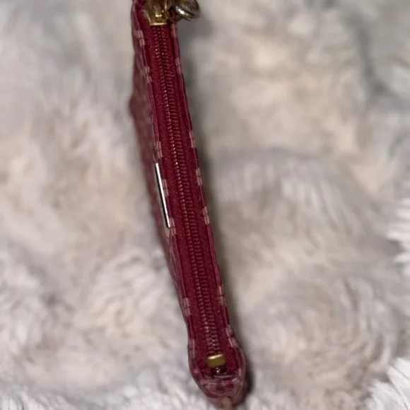 Coach Red Monogram Patterned Wristlet - Picture 11 of 11